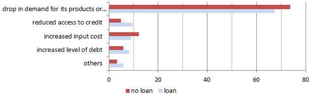 Figure 2: Main effects of the crisis, by credit status