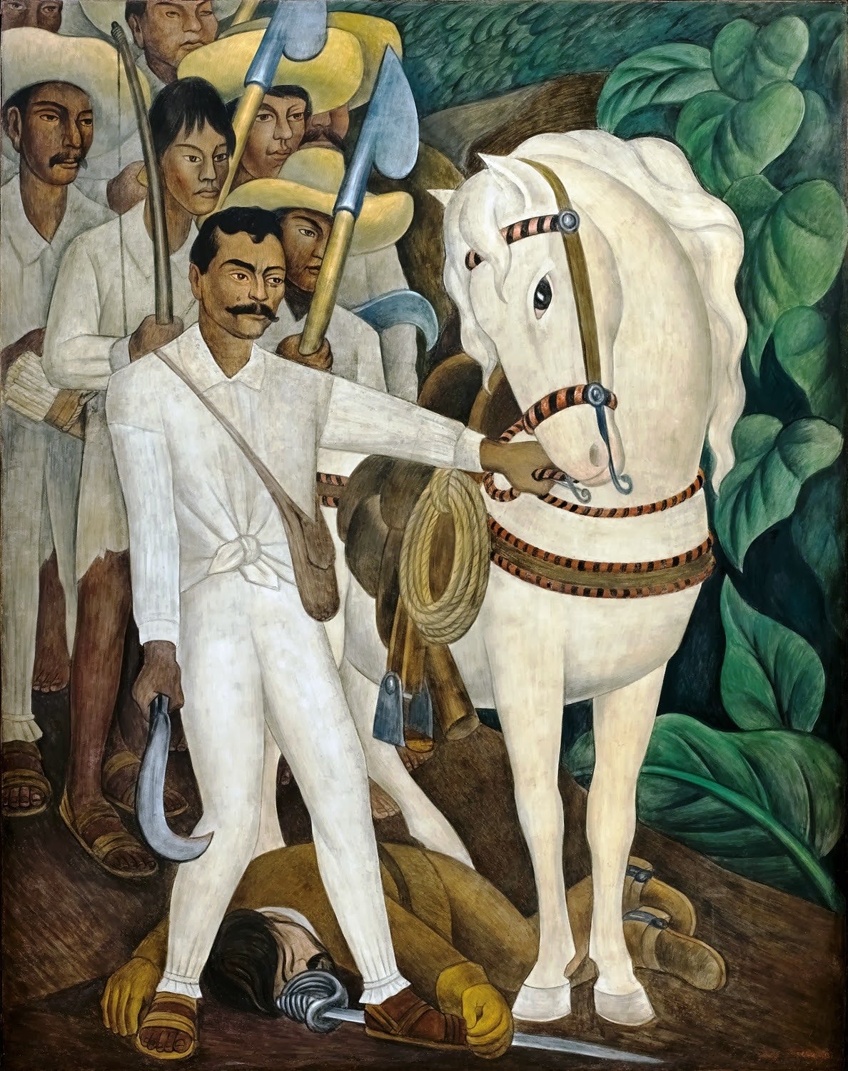 Mural of Emiliano Zapata and Displaced Mexican Campesinos by Diego Rivera, Palacio de Cortés, Cuernavaca, Mexico