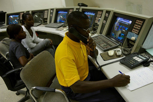 Control room at a power station in Ghana. (Photo by Jonathan Ernst / World Bank)