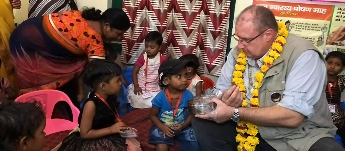 Hartwig Schafer visits a school in India.