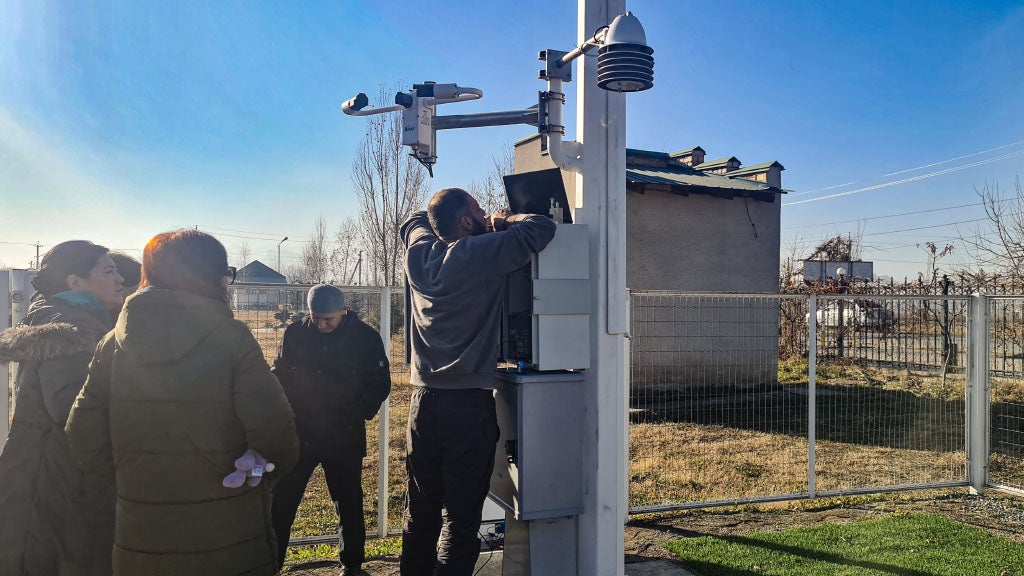 Inspection of the new automatic weather monitoring station