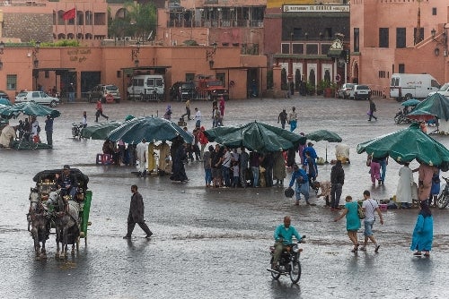 Rain over Djemaa El Fna Square, Marrakech, Morocco - Shanti Hesse l Shutterstock.com