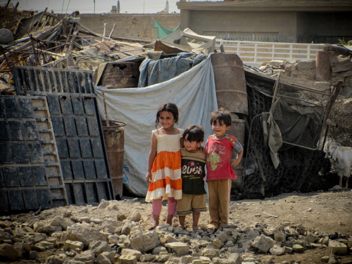 Flickr/Creative Commons/ Dave Malkoff - Children in a squatter camp in Baghdad, Iraq