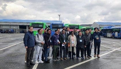 Participants visiting one of the bus depots in Seoul