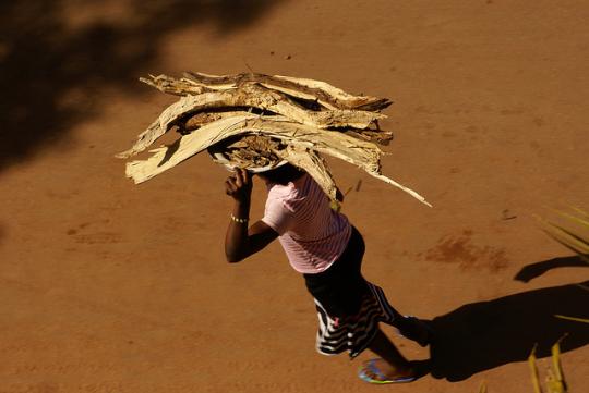 Woman carries wood in Ouagadougou, Burkina Faso. Source- Guillaume Colin & Pauline Penot