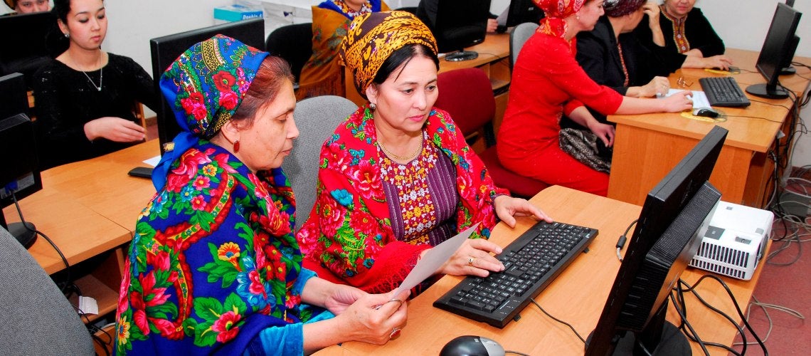 Statisticians entering data into the database for further processing and analysis. Turkmenistan Statisticians entering data into the database for further processing and analysis. Turkmenistan