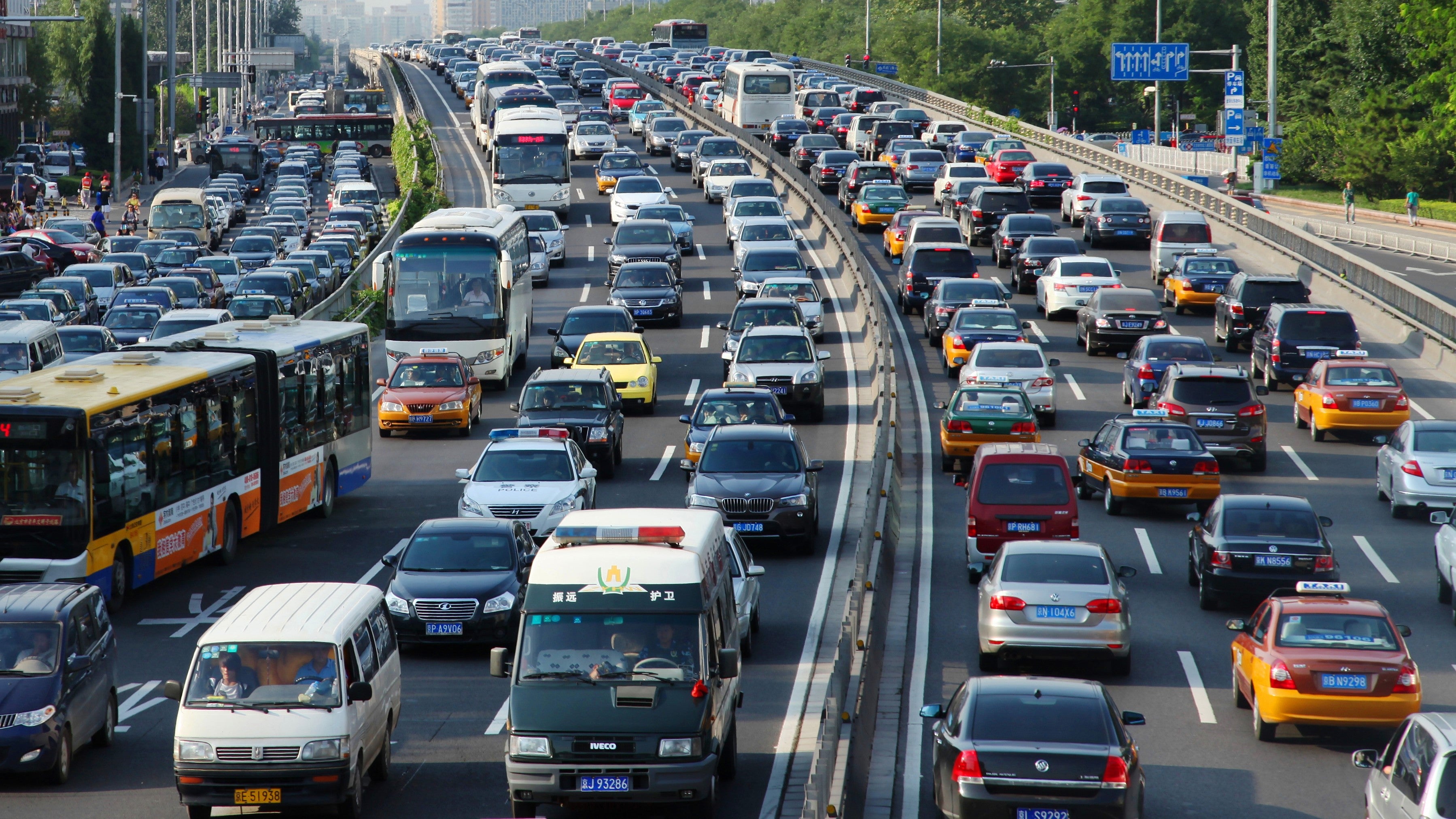 Heavy traffic in Beijing, China
