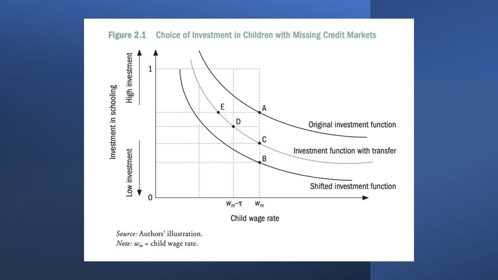 Demand curves for child schooling under market failures, CCTs, and UCTs