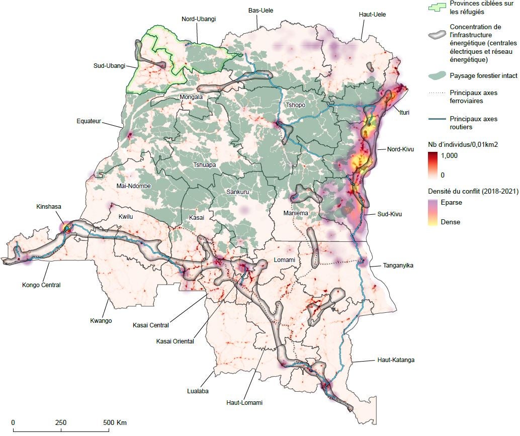 Cartographie de la population, des infrastructures, des conflits et des forêts de la RDC (Banque mondiale, 2022)