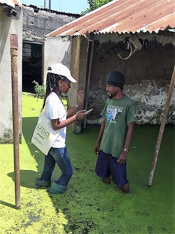 Household survey conducted during a flood in Dar es Salaam.
