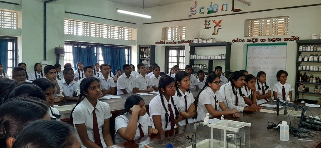 Students in a classroom in Sri Lanka
