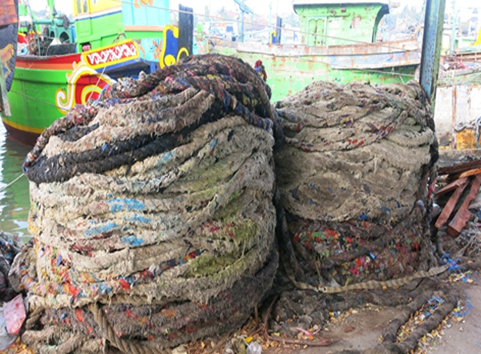 Figure 1: Examples of waste warp ropes.  (Photo credit: PT Hatfield Indonesia)