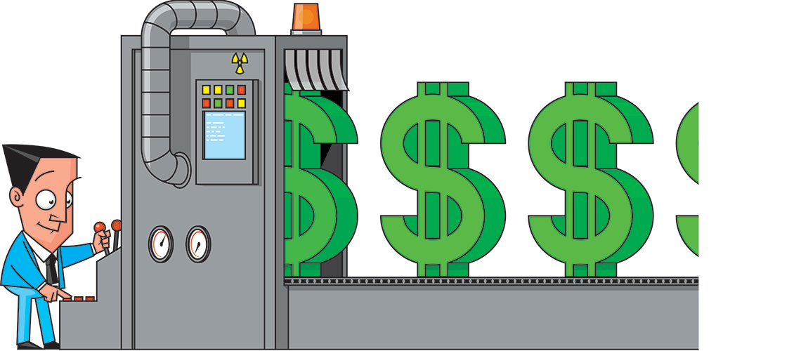 Money machine caricature | © stock.adobe.com Money machine caricature | © stock.adobe.com