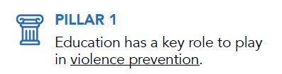 Education has a key role to play in violence prevention
