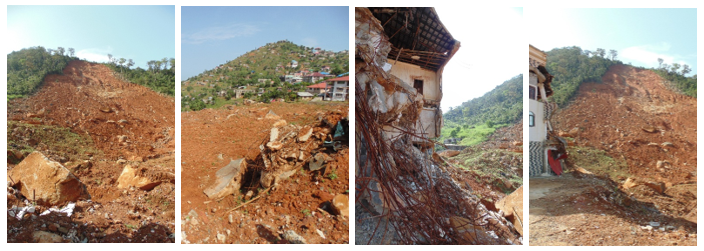 Areas affected by the August 2017 mudslide in Freetown, Sierra Leone. Areas affected by the August 2017 mudslide in Freetown, Sierra Leone.