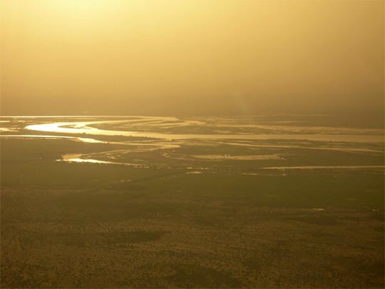 A aerial view of the inland Niger delta and surrounding farmlands © bleuguy / FlickR