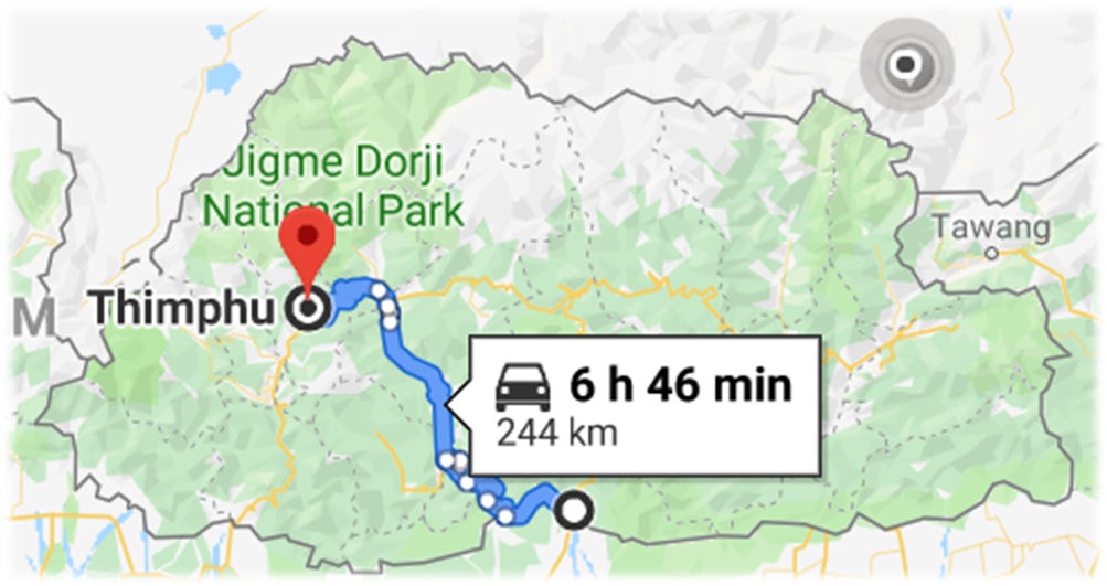 Journey from Gelephu to Thimphu