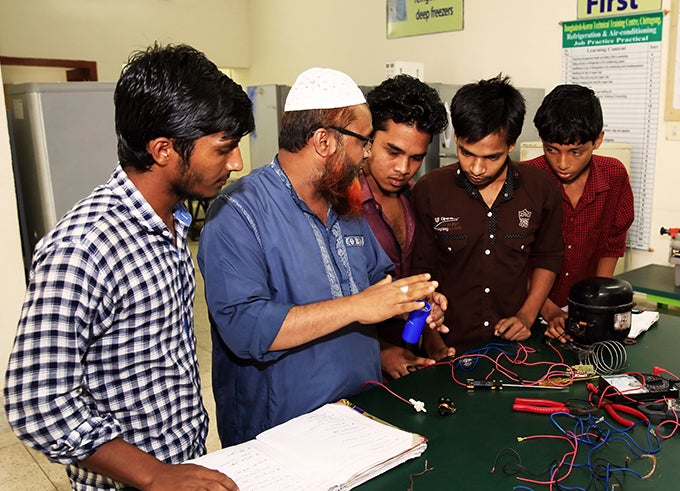Instructor and Students at the Bangladesh Korea Technical Training Center, Chittagong