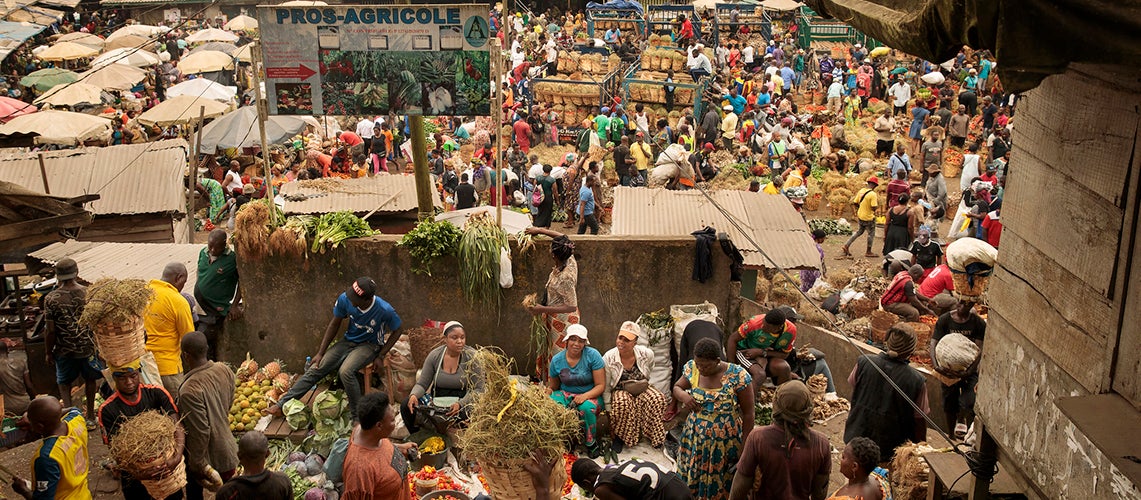 Douala is the economic capital of Cameroon and known for its whole-sale and retail markets. Photo: Ryan Brown/UN Women