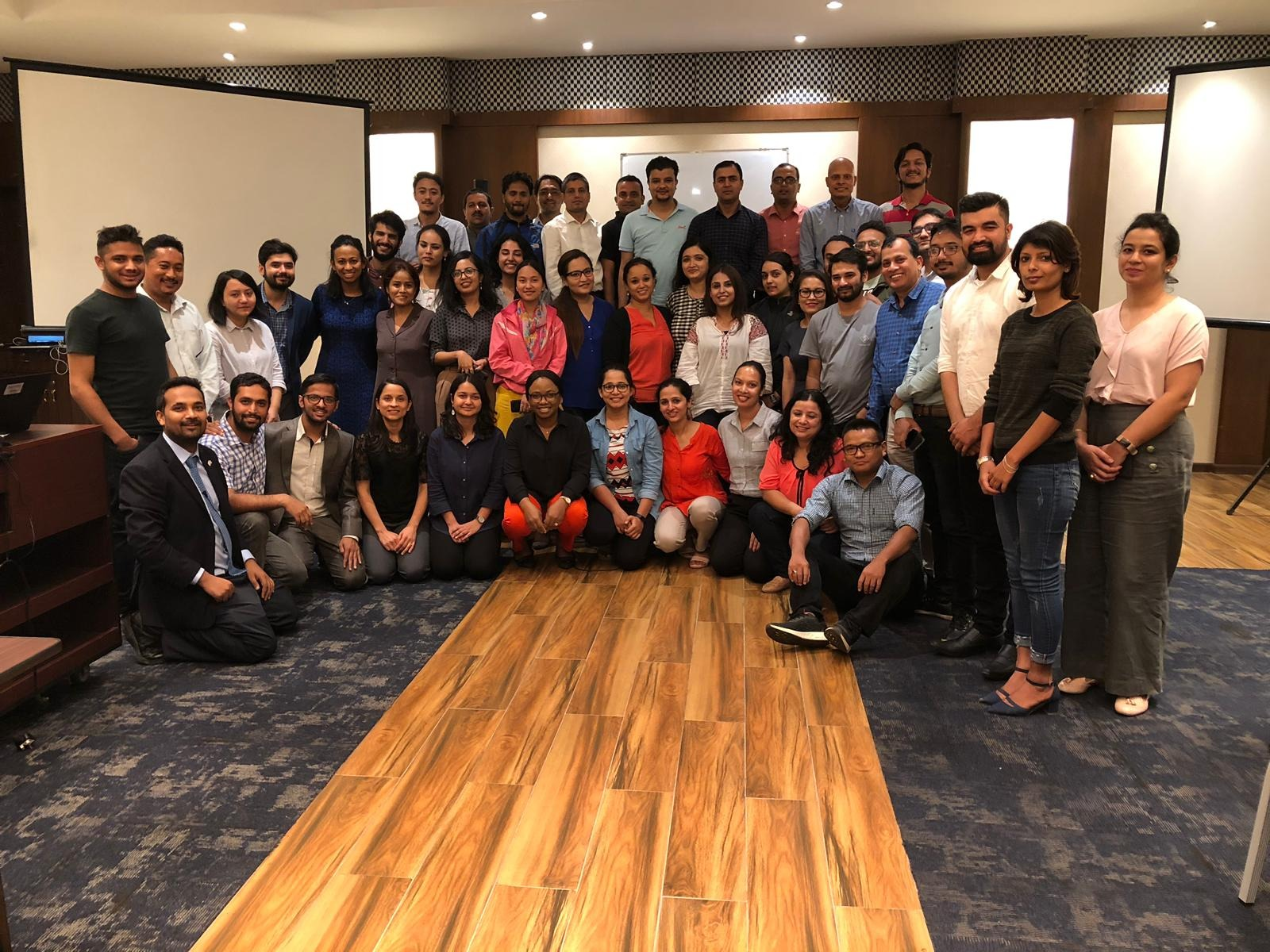 Participants and trainers of the Nepal Data Literacy Program are all smiles