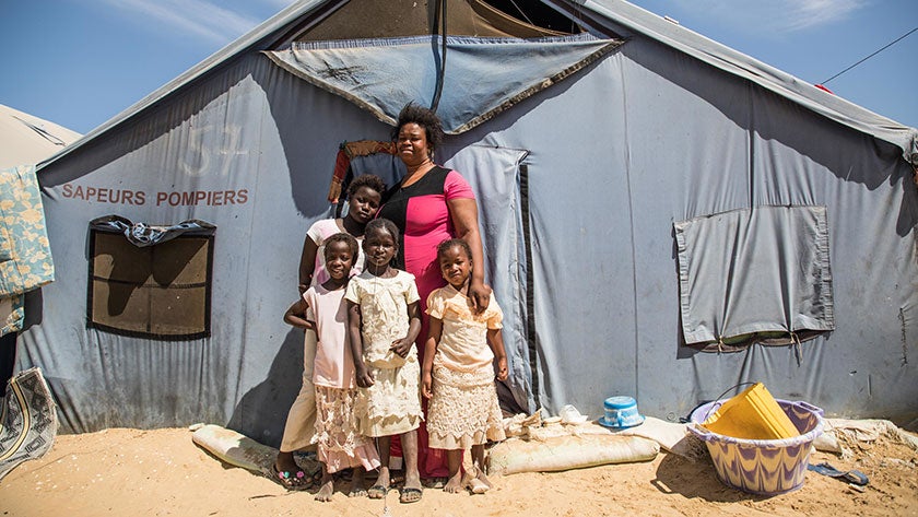 Aminata Dieng and her four children had to leave her house destroyed by rising waters in Saint Louis, Senegal. Now she lives in Camp Khar Yallah for internal displaced people due to climate change. 
