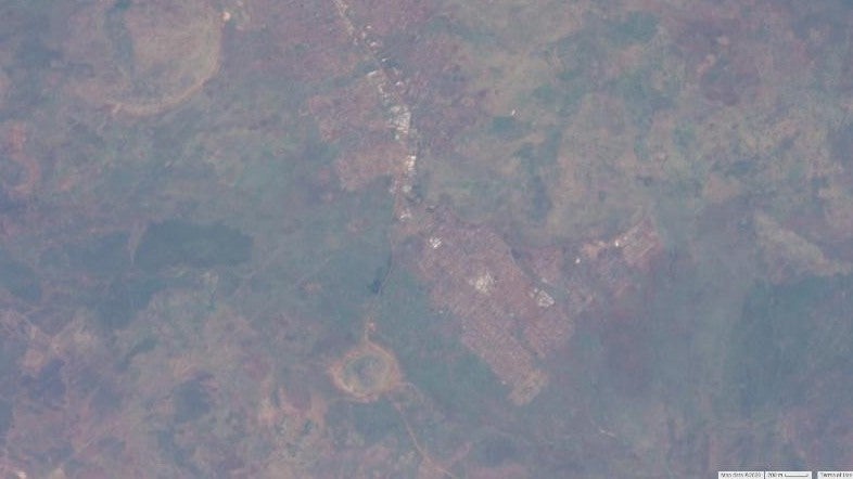 Aerial shot of Nguenyyiel Refugee Camp, Gambella in 2020
