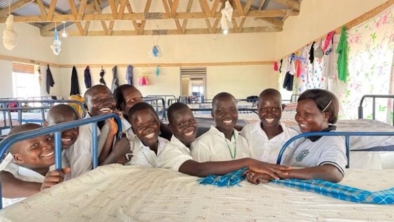 Children in Uganda at school dormitory