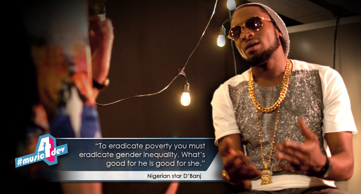 The Nigerian superstar talks about gender equality and performs his new single, 