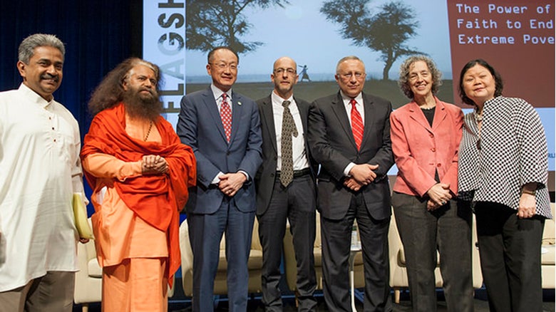 A high-level panel of faith-based organizations and religious leaders and World Bank Group President Jim Yong Kim discussed the role of faith in combating poverty at the 2015 Spring Meetings. © Simone D. McCourtie/World Bank A high-level panel of faith-based organizations and religious leaders and World Bank Group President Jim Yong Kim discussed the role of faith in combating poverty at the 2015 Spring Meetings. © Simone D. McCourtie/World Bank