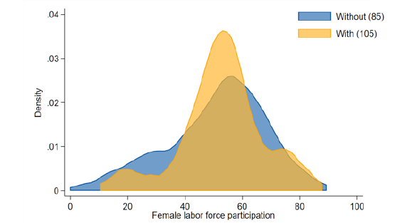 Women are more likely to participate in the labor market in countries where there is paid paternity leave