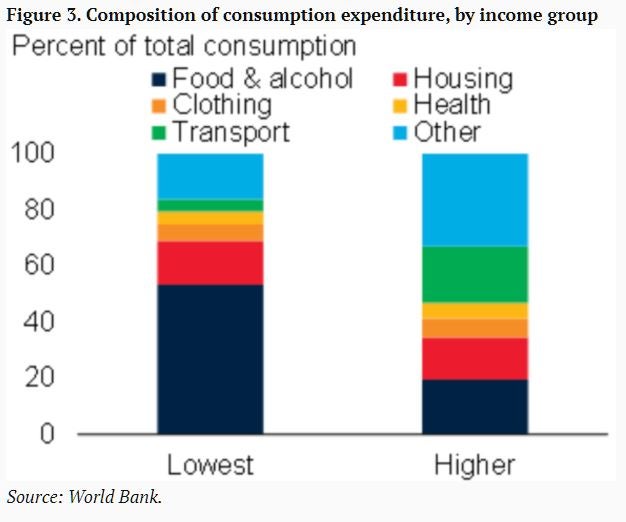 Figure 3. Composition of consumption expenditure, by income group 