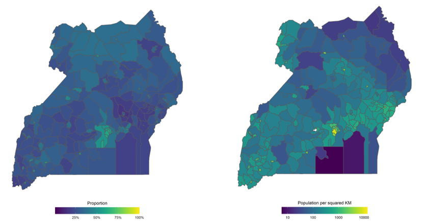 Smartphones are clustered in the counties with highest population density 