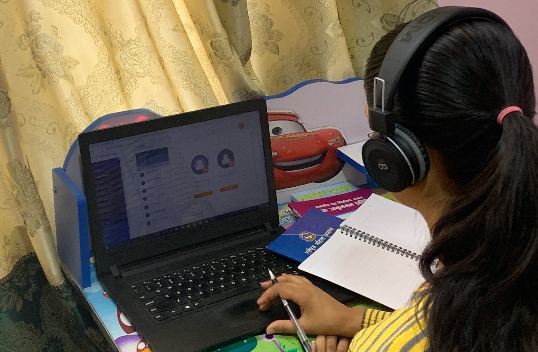 A helpline officer at work A helpline officer at work