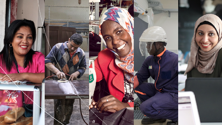 A composite of working people in developing countries