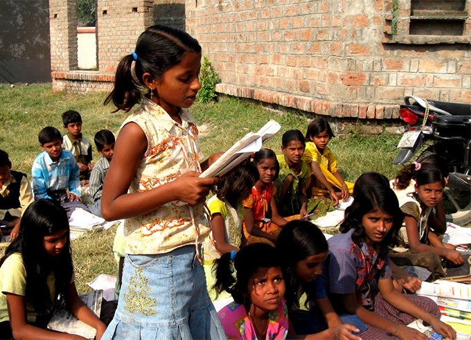 Young girls iin a  school in India