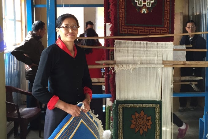 Ang Dolma Sherpa, an expert carpet weaver in West Sikkim is one of the 200-300 women weavers in the region who are benefiting from the project’s interventions Ang Dolma Sherpa, an expert carpet weaver in West Sikkim is one of the 200-300 women weavers in the region who are benefiting from the project?s interventions