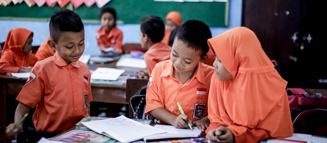 Students learning in school in Mojokerto, Indonesia. Credit: Akhmad Dody/World Bank
