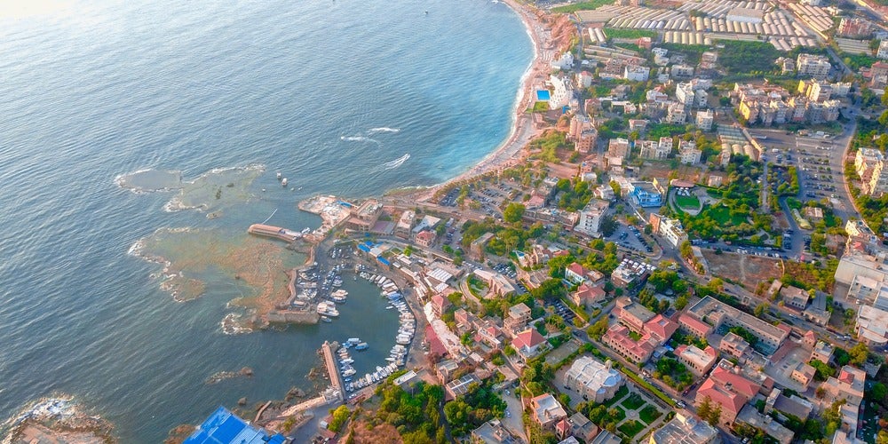 Aerial view of Lebanon Coastline