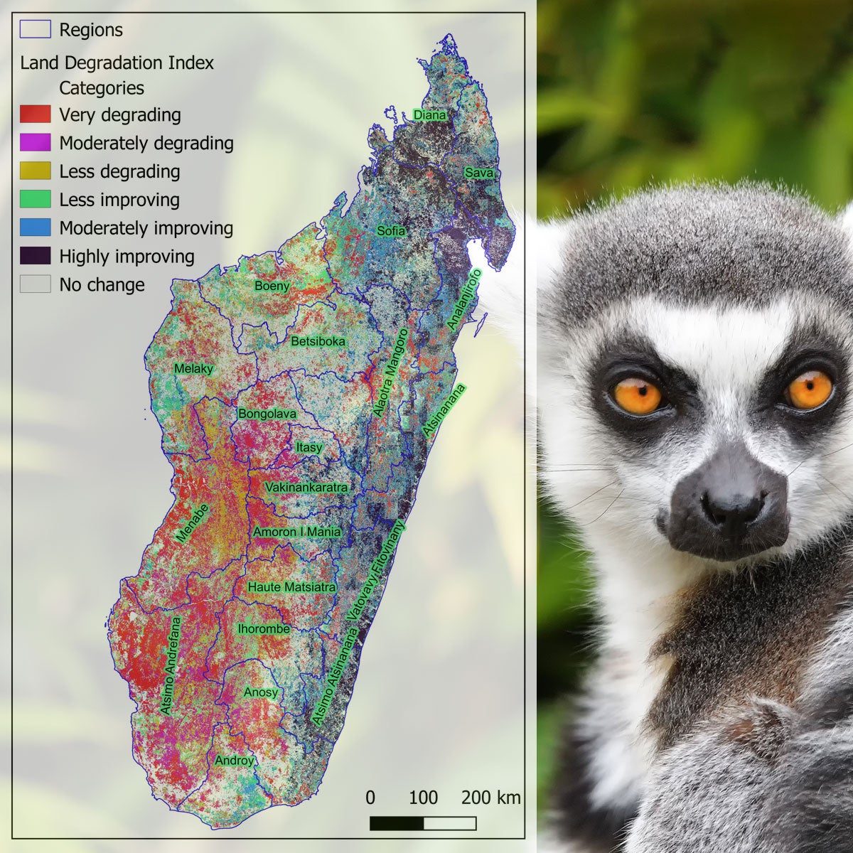 Figure 1: Madagascar?s landscapes are degrading, particularly in the west and south of the country