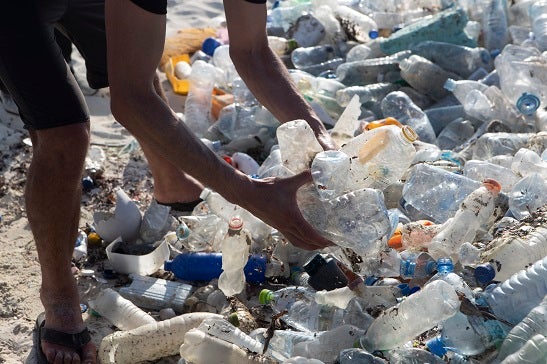 Plastic bottles in Maldives