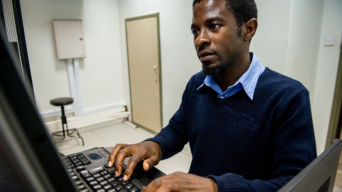 Joel Kumweno is a Learning Technology Development Officer (ICT) at University of Malawi?s College of Medicine. Photo: Arne Hoel/World Bank