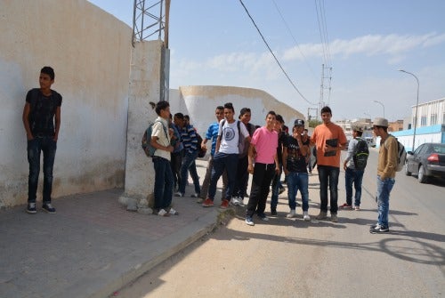 Outside a school in Sidi Bouzid, Tunisia - Christine Petre