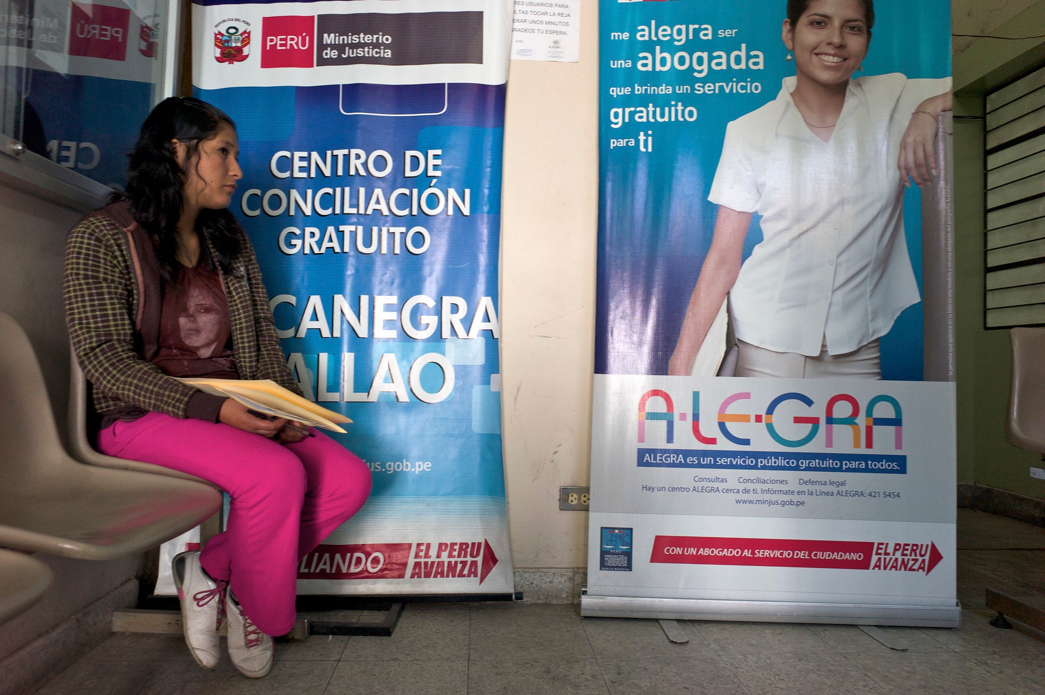 Woman in a public office in Peru. Woman in a public office in Peru.