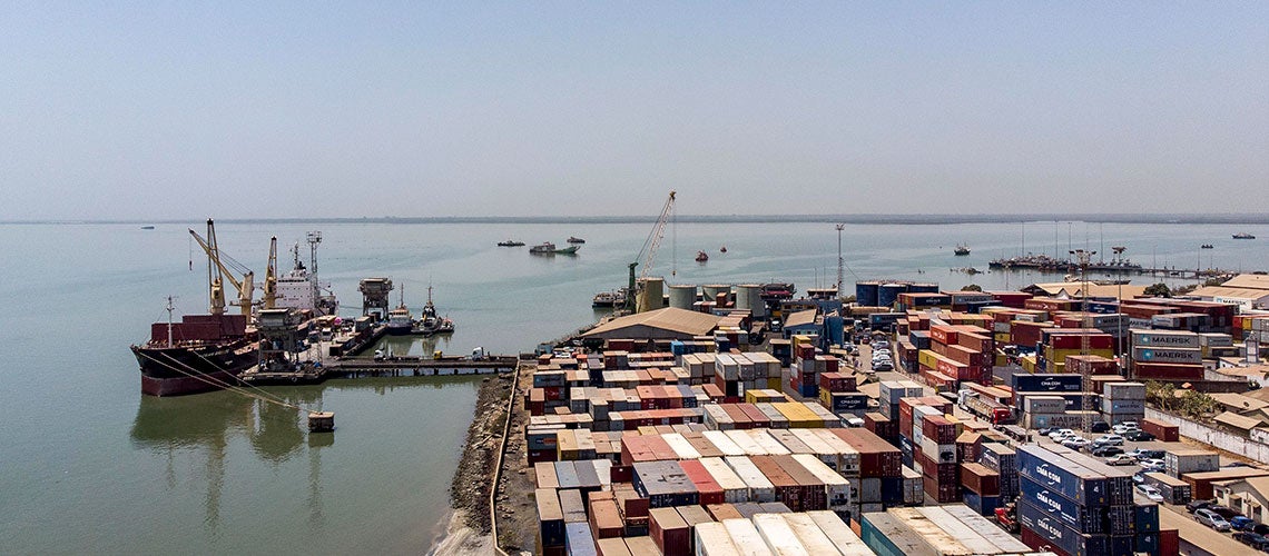 The Port of Banjul in The Gambia plays a vital role in the trade and distribution of cargo to neighboring countries, some of which are landlocked. The Port of Banjul in The Gambia plays a vital role in the trade and distribution of cargo to neighboring countries, some of which are landlocked.