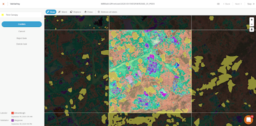 Participants of the Resilience Academy in Dar Es Salaam Tanzania use machine learning technology to map the city?s trees