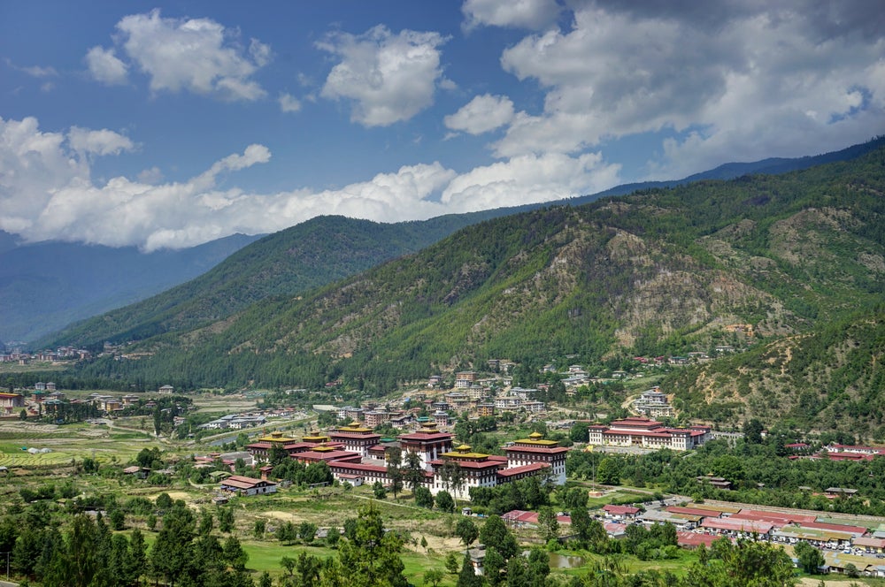 View over Thimphu in Bhutan 