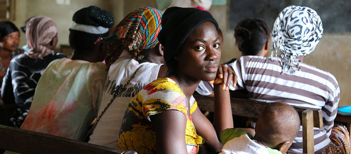 Class for young girls who fell pregnant during the Ebola crisis, in Sierra Leone. Photo: World Bank