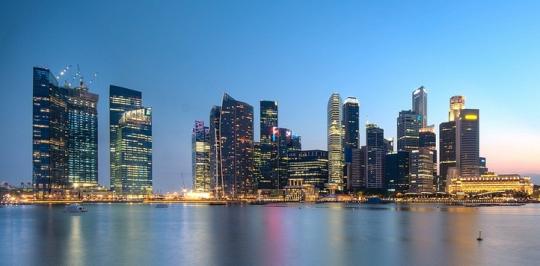 The Singapore skyline at dusk. Photo: Peter Nguyen/Flickr Image