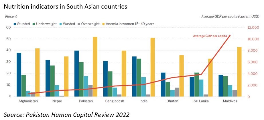 Nutrition indicators in South Asian countries