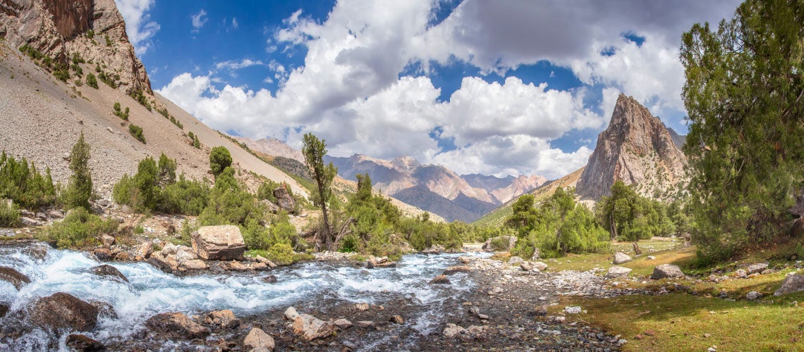 Mountain river in Tajikistan Mountain river in Tajikistan